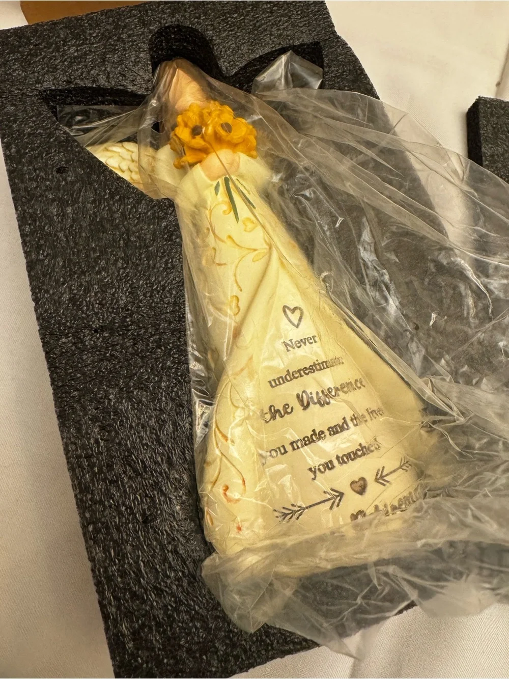 Angel Figurine Retirement Keepsake - Cream & Gold